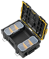 DeWALT ToughSystem 2.0 Series DWST08165 Tool Box, 110 lb, Plastic, Black, 21-3/4 in L x 14-3/4 in W x 7 in H Outside